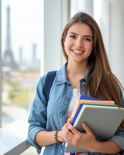 A student studying in France